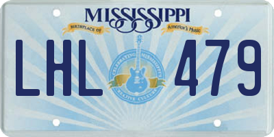 MS license plate LHL479