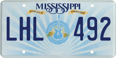 MS license plate LHL492