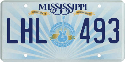 MS license plate LHL493