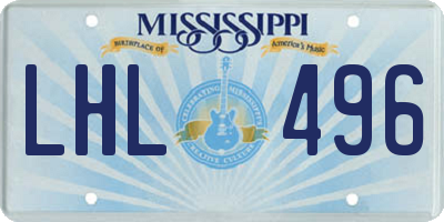 MS license plate LHL496