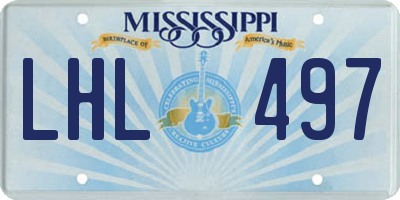 MS license plate LHL497