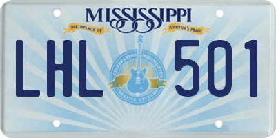 MS license plate LHL501