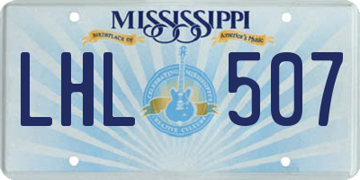 MS license plate LHL507