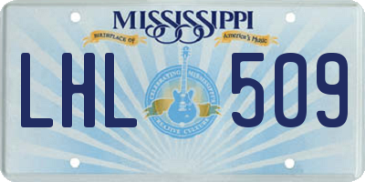 MS license plate LHL509