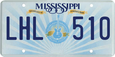 MS license plate LHL510