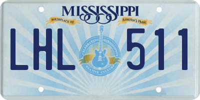 MS license plate LHL511