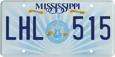 MS license plate LHL515