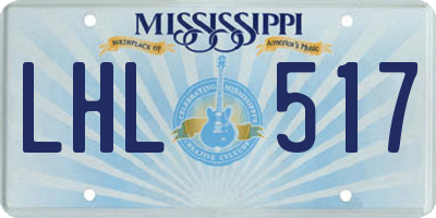 MS license plate LHL517