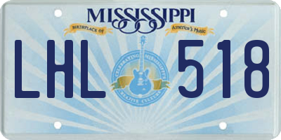 MS license plate LHL518