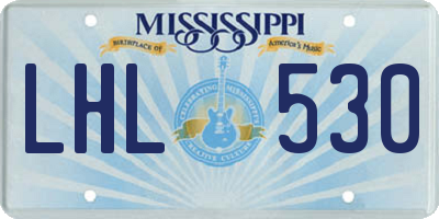 MS license plate LHL530