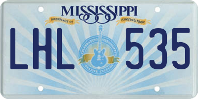 MS license plate LHL535