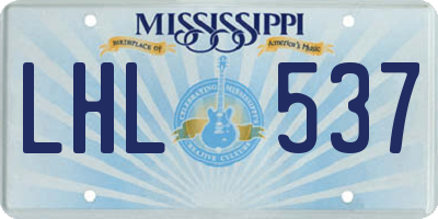 MS license plate LHL537