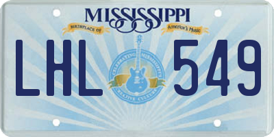 MS license plate LHL549