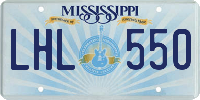 MS license plate LHL550