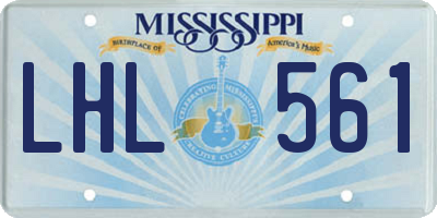MS license plate LHL561