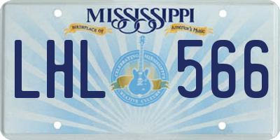 MS license plate LHL566