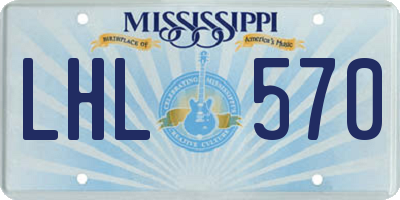 MS license plate LHL570