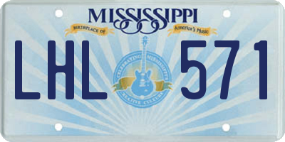 MS license plate LHL571