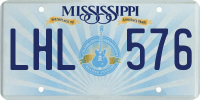 MS license plate LHL576