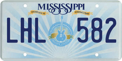 MS license plate LHL582