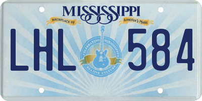 MS license plate LHL584