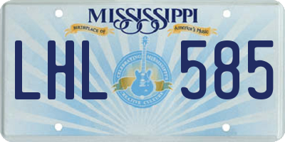 MS license plate LHL585