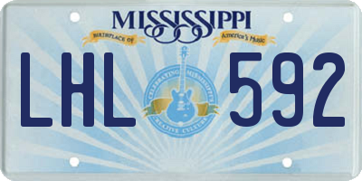 MS license plate LHL592