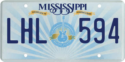 MS license plate LHL594