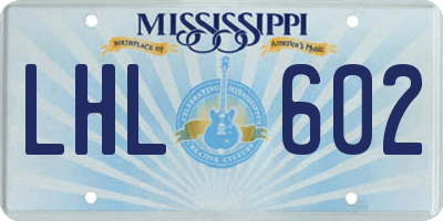 MS license plate LHL602