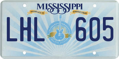 MS license plate LHL605