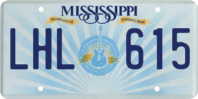 MS license plate LHL615