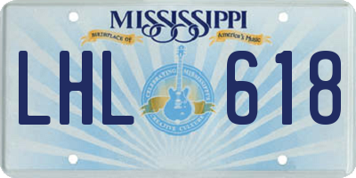 MS license plate LHL618