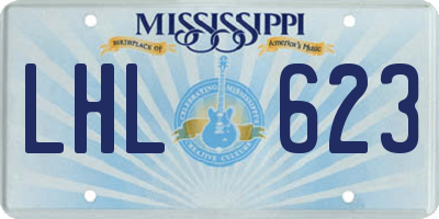 MS license plate LHL623