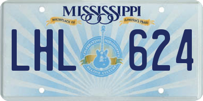 MS license plate LHL624