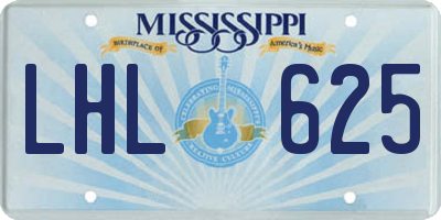 MS license plate LHL625
