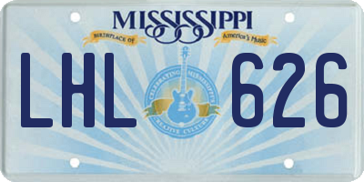 MS license plate LHL626