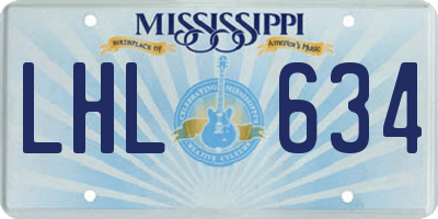 MS license plate LHL634