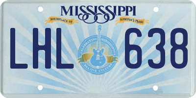 MS license plate LHL638