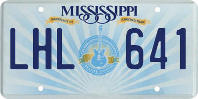 MS license plate LHL641