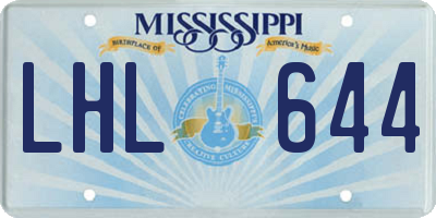 MS license plate LHL644