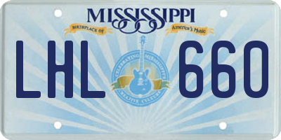 MS license plate LHL660