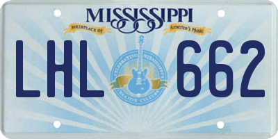 MS license plate LHL662