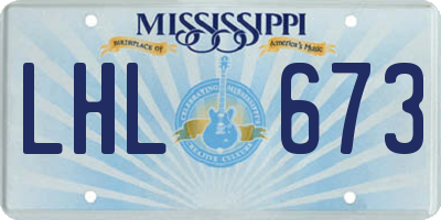 MS license plate LHL673