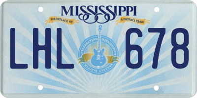 MS license plate LHL678