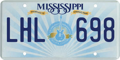 MS license plate LHL698