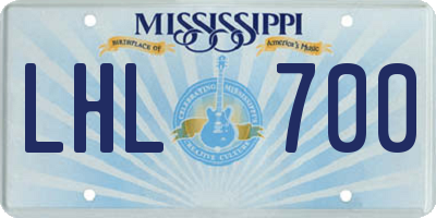 MS license plate LHL700