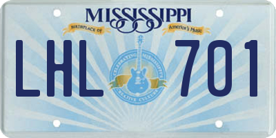 MS license plate LHL701