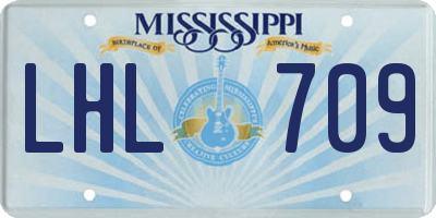 MS license plate LHL709