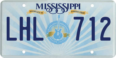 MS license plate LHL712