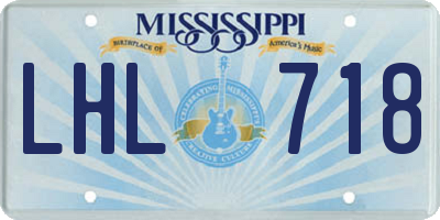 MS license plate LHL718